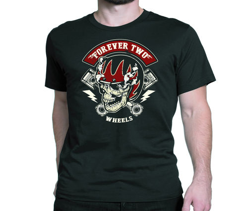 Tee shirt forever two wheels cafe racer